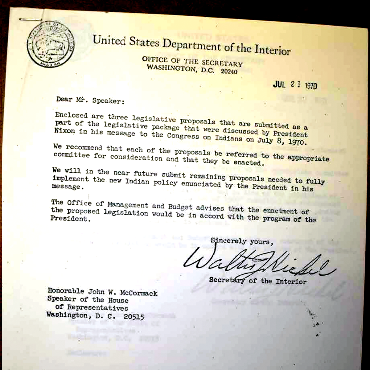  SECOND SET OF BILLS PROPOSED BY NIXON